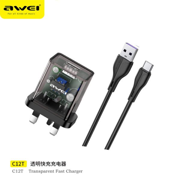 Awei Travel Adapter with Type - C Cable PA-C12T
